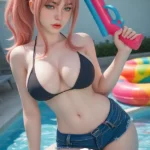 164cm 5ft4 Pink Hair Vaginal Best Love Sex D Cup Doll