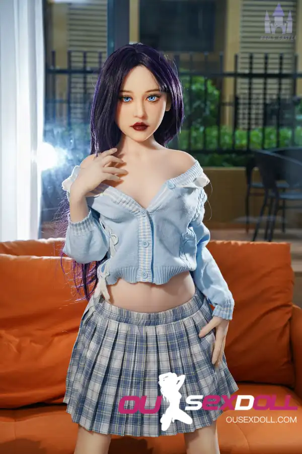 150cm 4ft9 TPE B Cup Slim Body Purple Hair Sex Doll #DC14 Head 22