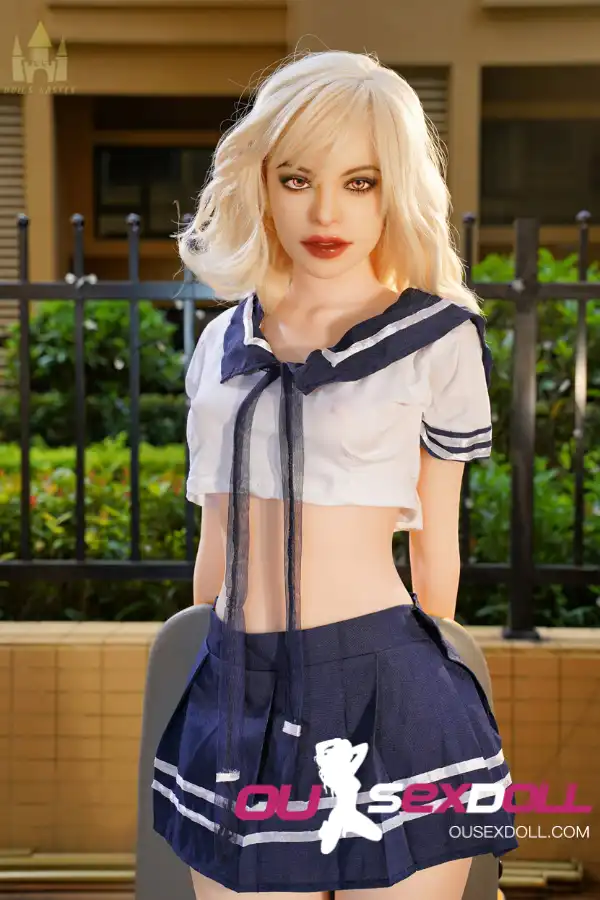 150cm 4ft9 TPE Small Breast Tiny Waist Blonde Sex Doll #DC13 Head 2