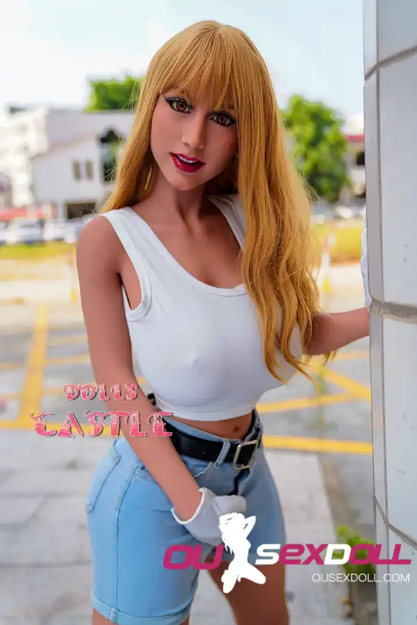153cm 5ft TPE Big Breast Bubble Butt Blonde Love Doll #213 Head 6