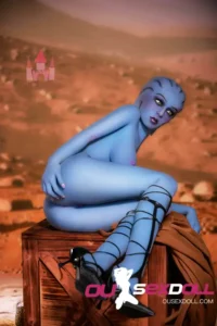 156cm 5ft2 TPE E Cup Blue Skin Alien Sex Doll #A1 Head 16