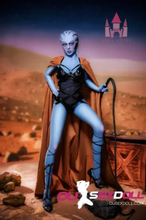 156cm 5ft2 TPE E Cup Blue Skin Alien Sex Doll #A1 Head 7