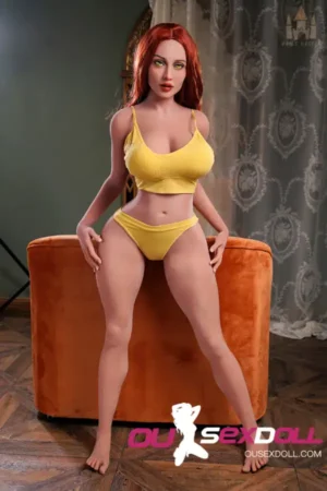 153cm 5ft TPE Large Chest Wide Hips Red Hair Sex Doll #DC40 Head 1