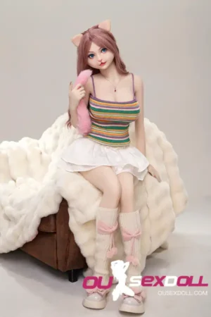 156cm 5ft2 Silicone Furry Eared Big Chest Cat Sex Doll #SC1 Head 2