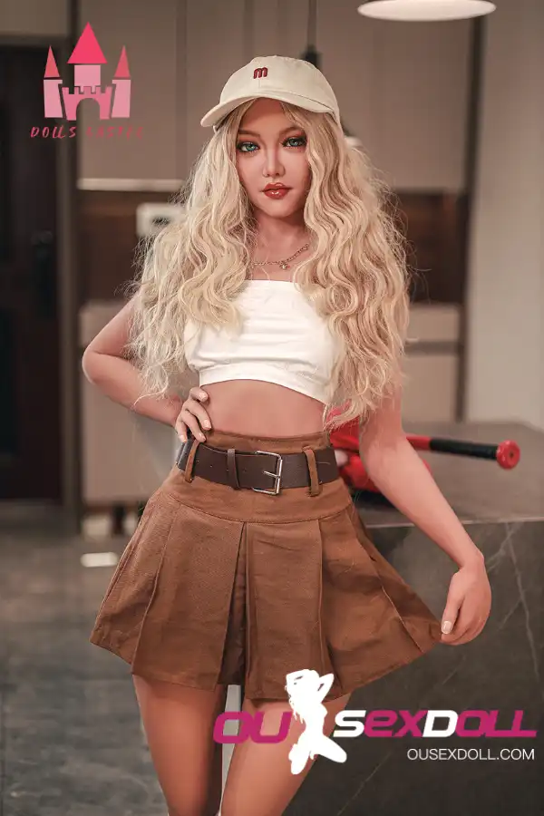 163cm 5ft3 TPE B Cup Breast Blonde Sex Doll #K1 Head 3