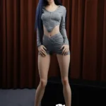 170cm 5ft5 TPE Petite Breast Blue Hair Tall Sex Doll #DC49 Head 1