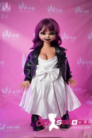 90cm 2ft9 Silicone Anime Big Eyes Bride Purple Hair Sex Doll#S34 Head in Stock EU 3