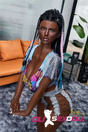 Exotic Ebony Curvy Babe Silicone Sex Doll1