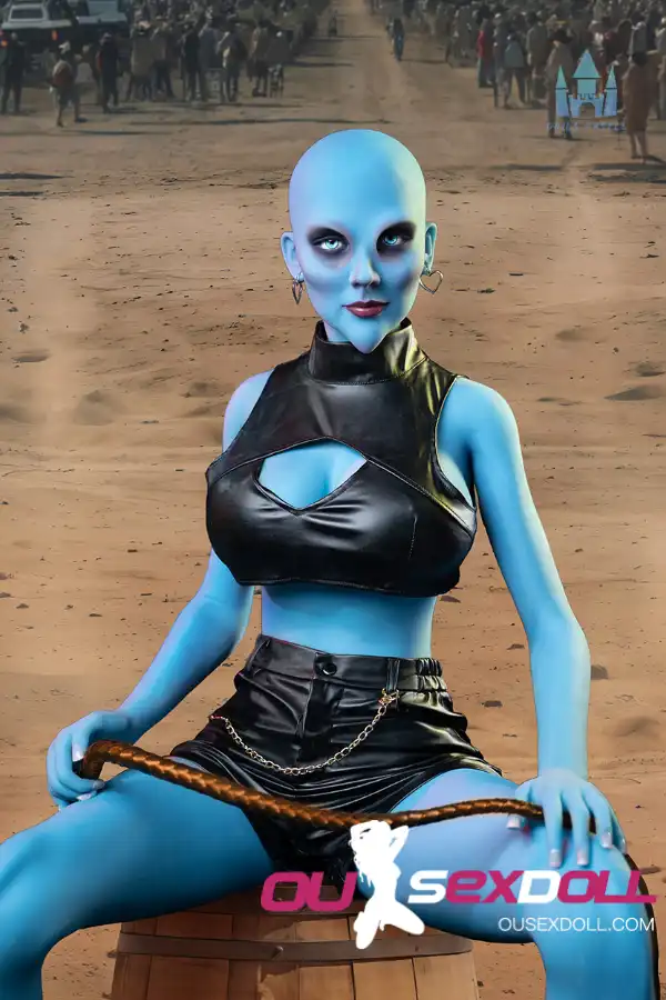 170cm 5ft5 TPE G Cup Full Hips Blue Skin Sex Doll #A12 Head 10