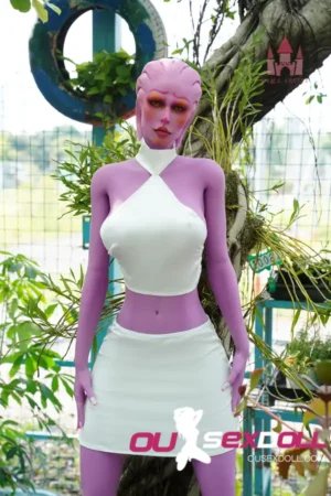170cm 5ft5 TPE Purple Skin Alien E Cup Full Body Sex Doll #A1 Head 1