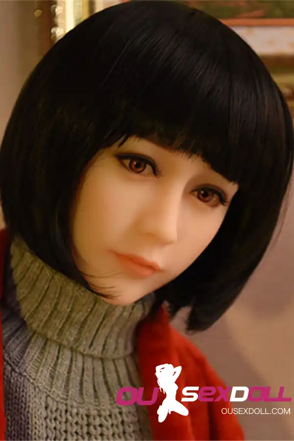 Black Hair Flat Chested Cute Sex Doll 13