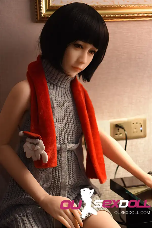 Black Hair Flat Chested Cute Sex Doll 14