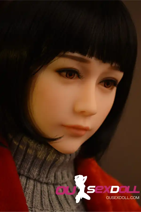 Black Hair Flat Chested Cute Sex Doll 15