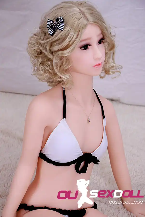 Short Curly Hair Flat Chested Cute Sex Doll 16