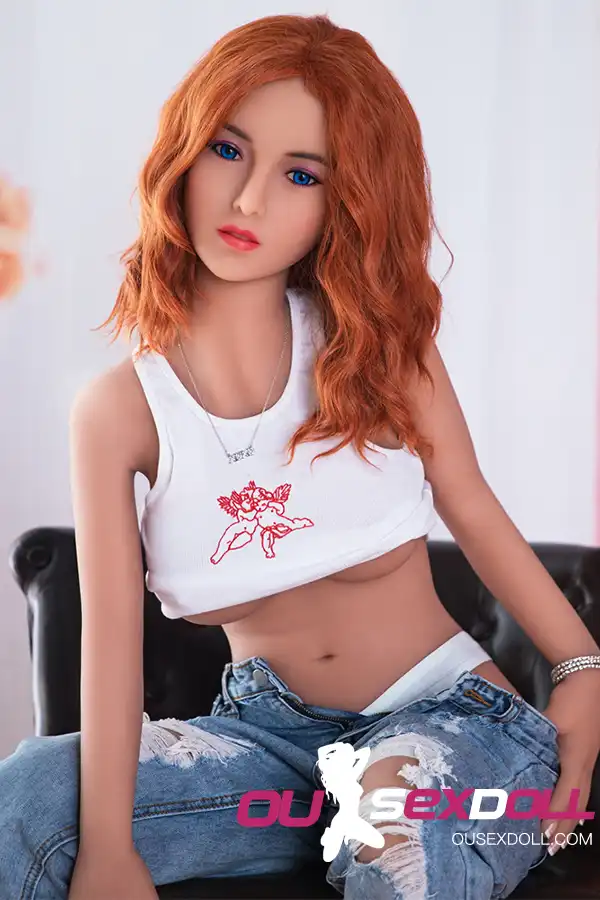 C Cup Busty Red Curly Hair Sex Doll 5