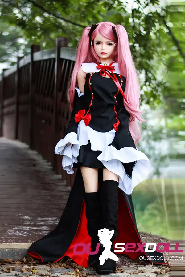 C Cup Anime Girl Pink Hair Cosplay Sex Doll 3