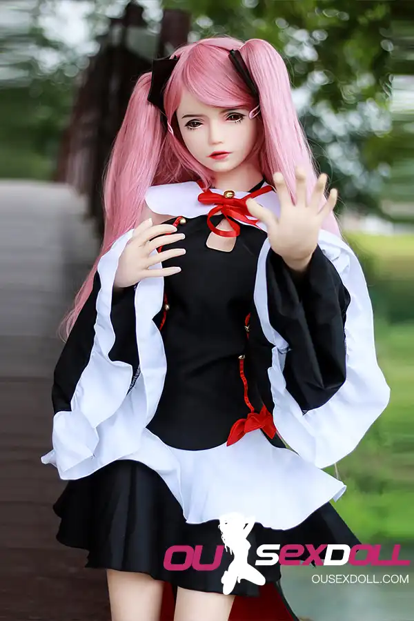 C Cup Anime Girl Pink Hair Cosplay Sex Doll 4
