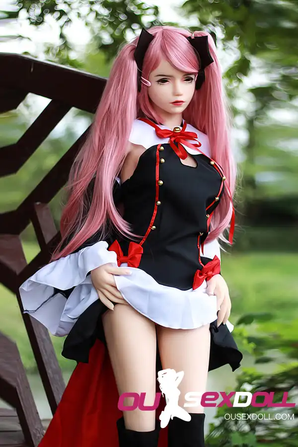 C Cup Anime Girl Pink Hair Cosplay Sex Doll 5