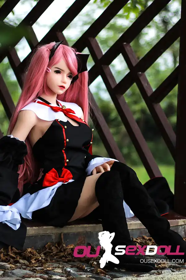 C Cup Anime Girl Pink Hair Cosplay Sex Doll 8