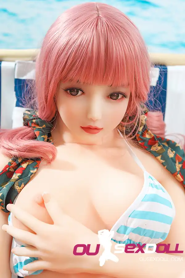 C Cup Lifelike Pink Hair Cute Sex Doll 13