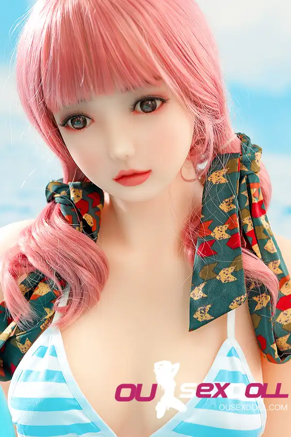 C Cup Lifelike Pink Hair Cute Sex Doll 2