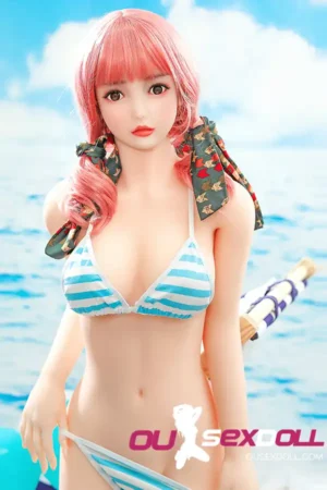 C Cup Lifelike Pink Hair Cute Sex Doll 3