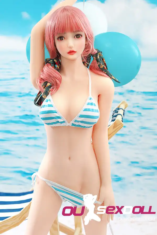 C Cup Lifelike Pink Hair Cute Sex Doll 4