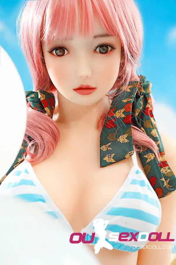 C Cup Lifelike Pink Hair Cute Sex Doll 8