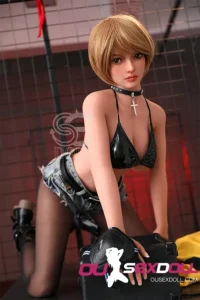 F Cup Sexy Black Stockings Lifelike Sex Doll 16