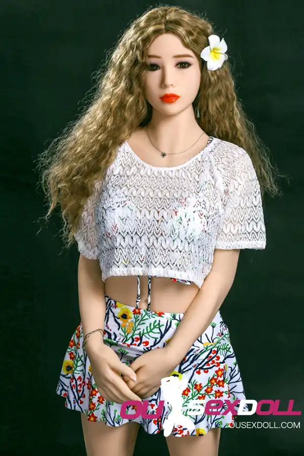 A Cup Curly Blond Hair Slim Sex Doll 11
