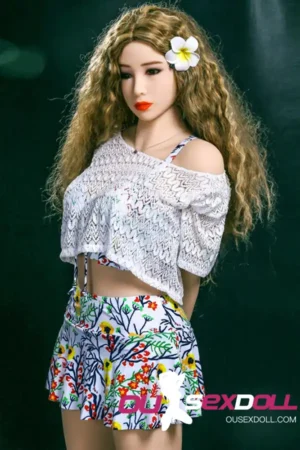 A Cup Curly Blond Hair Slim Sex Doll 2