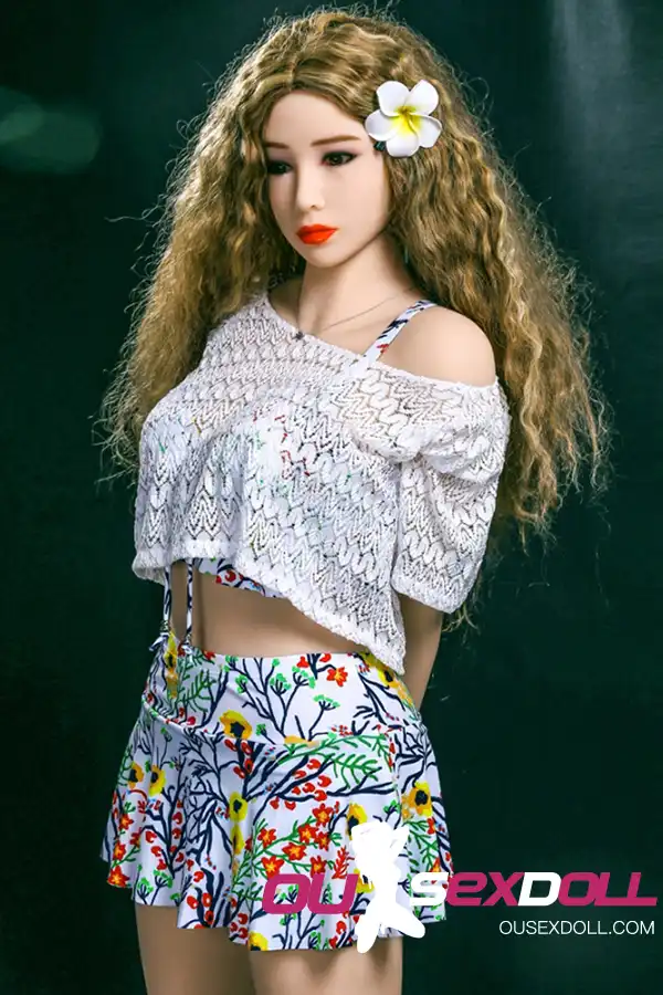 A Cup Curly Blond Hair Slim Sex Doll 2