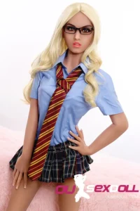 B Cup Blond Hair Uniform Small Breasts Sex Doll 4