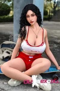 H Cup Curly Hair Full Bust Lifelike Sex Doll 16