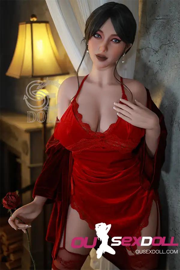 H Cup Mature Red Outfit Realistic Sex Doll 6