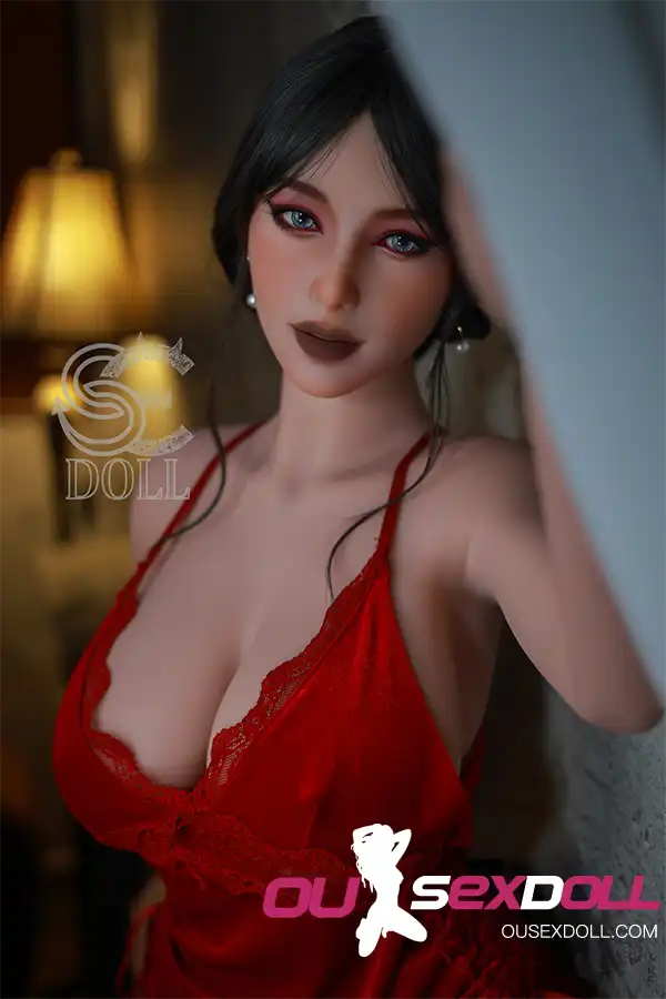 H Cup Mature Red Outfit Realistic Sex Doll 9