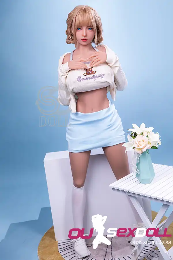 H Cup Sweet White Stockings Lifelike Sex Doll 12