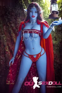 Medium Breast Elf ears Blue Skin Sex Doll 4