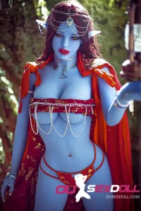 Medium Breast Elf ears Blue Skin Sex Doll 5