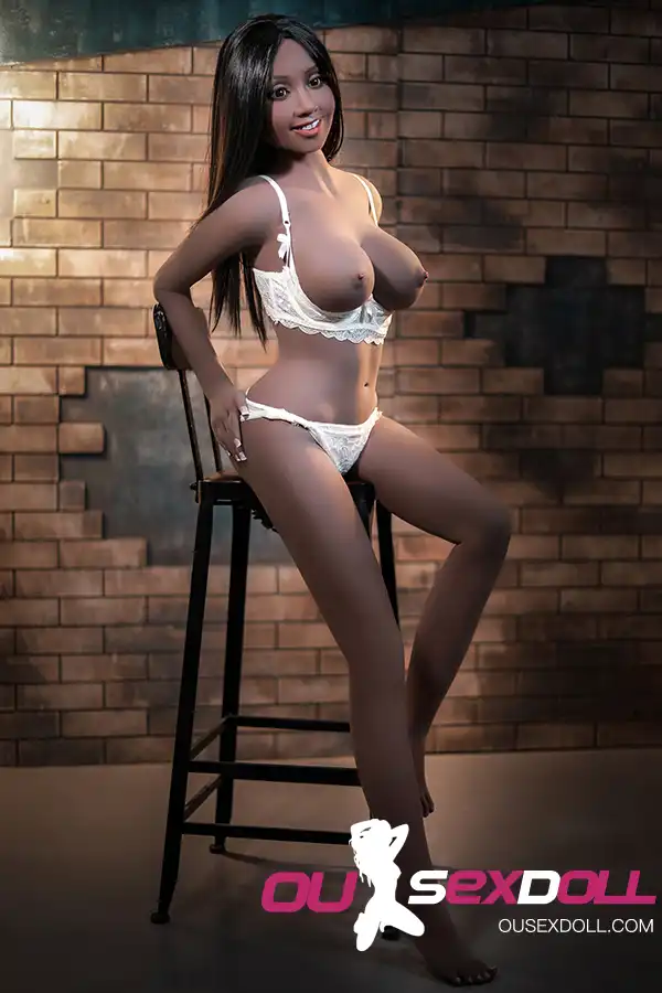 C Cup Black Smile Face Small Boobs Sex Doll 6