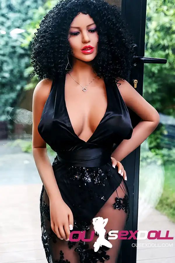 D Cup Black Curly Hair Curvy Sex Doll 1