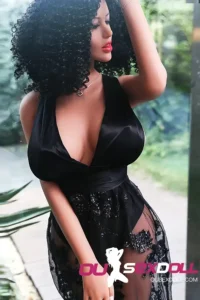 D Cup Black Curly Hair Curvy Sex Doll 12