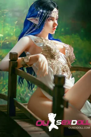 B Cup Small Breasts Elf ears Blue Hair Sex Doll 13