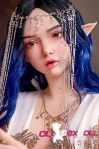 B Cup Small Breasts Elf ears Blue Hair Sex Doll 5