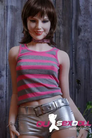 160cm 5ft25 TPE A Cup Flat Breast Cute Short Hair Sex Doll 9