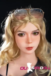 C Cup Blonde Curly Hair Charming Sex Doll 4