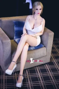 D Cup Elegant Blonde Hair Mature Adult Sex Doll 4