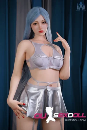 Silikonska seks lutka E-košarica od 170 cm, 155 cm, debelih bokova, plave kose, #S10, glava 2