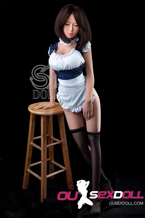 E Cup Full Bust Black Stockings Lifelike Sex Doll 10