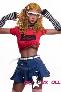 Small Breast Blond Curls Cute Lovely Doll 6